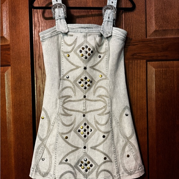 Light Blue Denim Dress with buckle straps - Picture 1 of 4